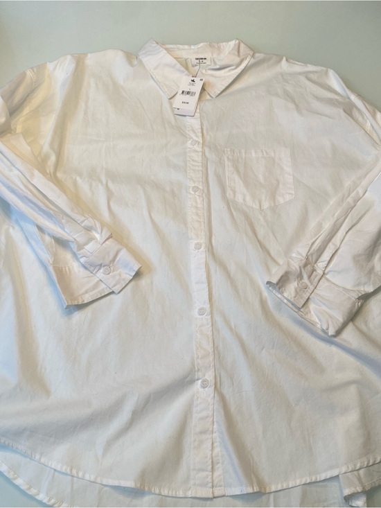 Cotton On Tops - COTTON ON White NWT Dad Shirt Oversized Button Down Cotton Blouse Large $40 MSRP